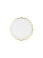 6 platos blancos con bordes dorados de papel (18,5 cm) - Wedding in rose colour