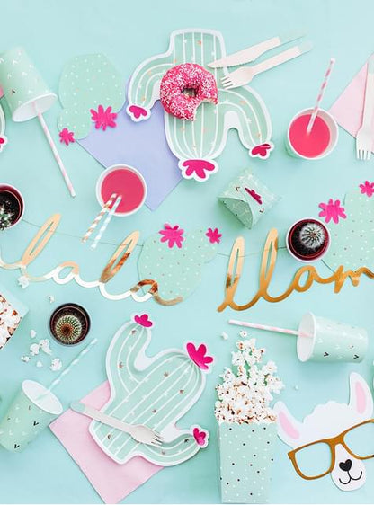 6 platos de cactus (23 cm) - Llama Party - Partydeco | Funidelia