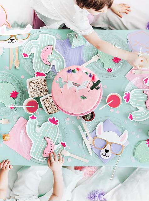 6 platos de cactus (23 cm) - Llama Party - Partydeco | Funidelia
