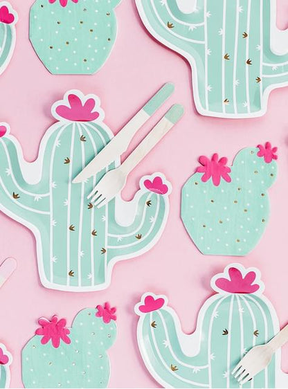 6 platos de cactus (23 cm) - Llama Party - Partydeco | Funidelia