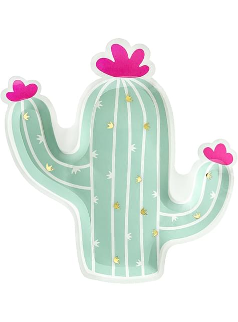 6 platos de cactus (23 cm) - Llama Party - Partydeco | Funidelia