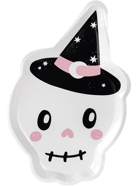 6 platos de calavera embrujada (23x23cm) - Partydeco | Funidelia