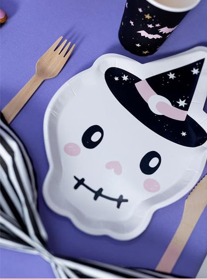 6 platos de calavera embrujada (23x23cm) - Partydeco | Funidelia