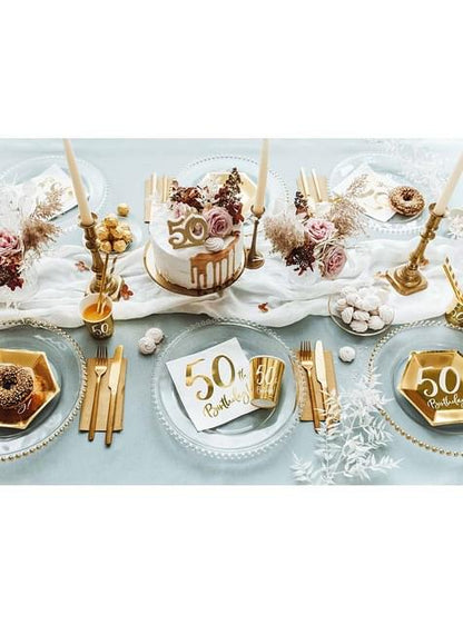 6 platos dorados 50 cumpleaños (20 cm) - Partydeco | Funidelia