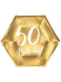 6 platos dorados 50 cumpleaños (20 cm) - Partydeco | Funidelia