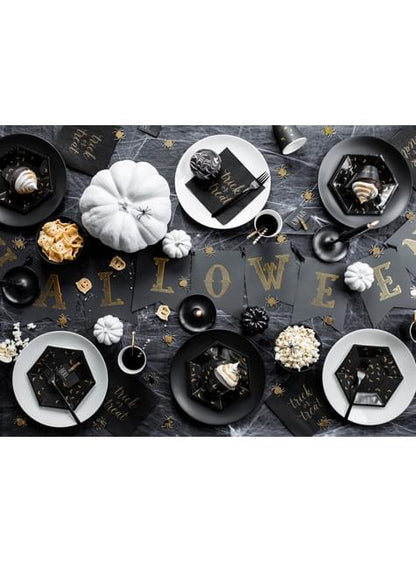 6 platos negros con murciélagos dorados de papel (20 cm) - Trick or Treat Collection - Partydeco | Funidelia