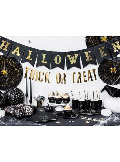 6 platos negros con murciélagos dorados de papel (20 cm) - Trick or Treat Collection - Partydeco | Funidelia