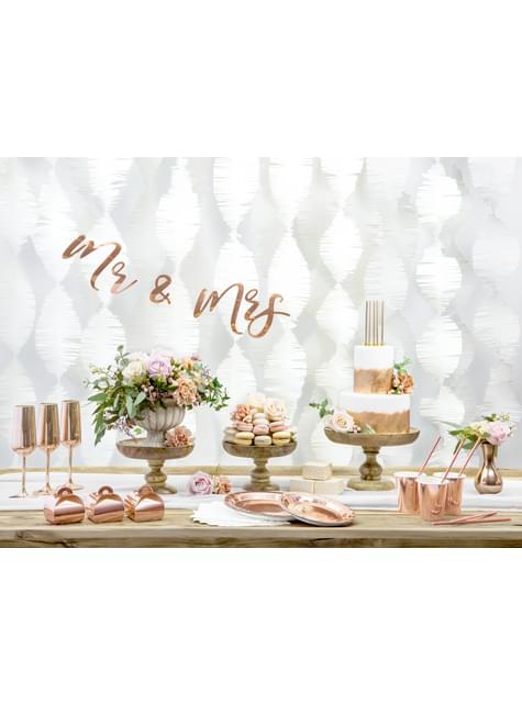 6 platos oro rosas de papel - Vintage Birthday (23 cm) - Partydeco | Funidelia