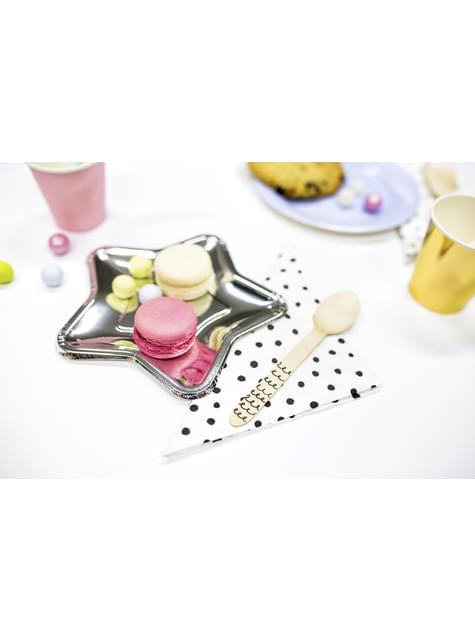 6 platos plateados con forma de estrella de papel (18 cm) - New Year’s Eve & Carnival - Partydeco | Funidelia