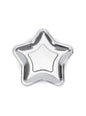 6 platos plateados con forma de estrella de papel (23 cm) - Princess Party - Partydeco | Funidelia