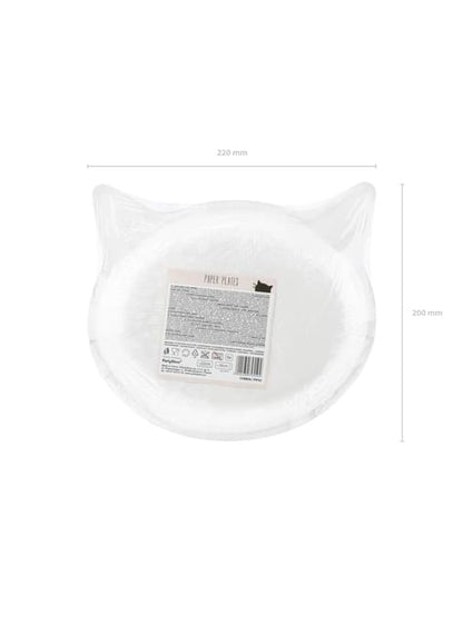 6 platos rosas con forma de gato de papel (22x20 cm) - Meow Party - Partydeco | Funidelia