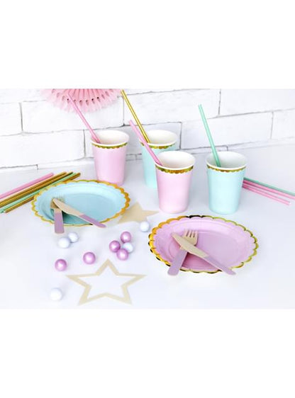 6 platos verde menta de papel (18 cm) - Yummy - Partydeco | Funidelia