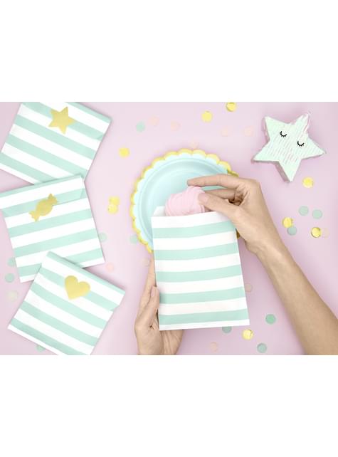 6 platos verde menta de papel (18 cm) - Yummy - Partydeco | Funidelia