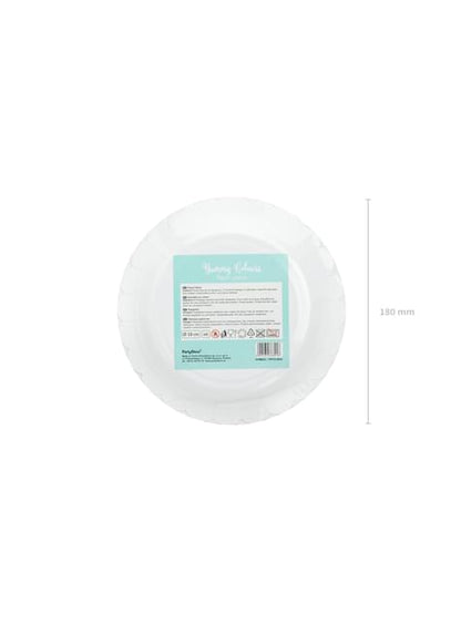 6 platos verde menta de papel (18 cm) - Yummy - Partydeco | Funidelia