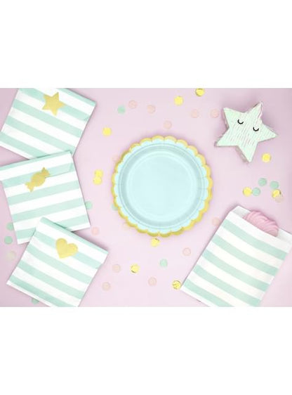 6 platos verde menta de papel (18 cm) - Yummy - Partydeco | Funidelia