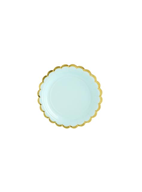 6 platos verde menta de papel (18 cm) - Yummy - Partydeco | Funidelia