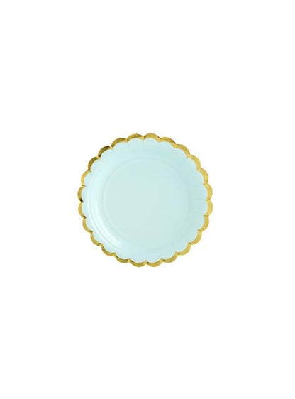 6 platos verde menta de papel (18 cm) - Yummy - Partydeco | Funidelia