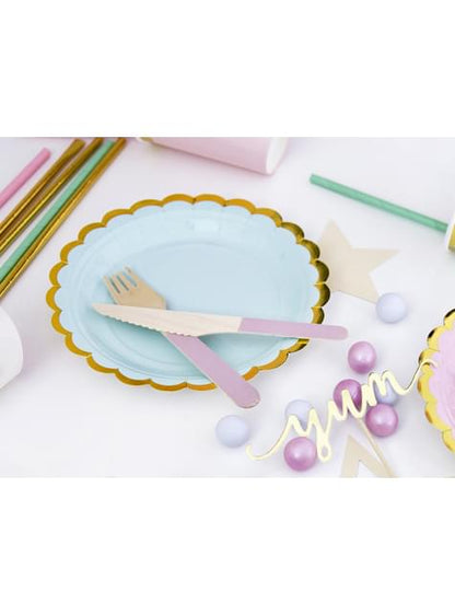 6 platos verde menta de papel (18 cm) - Yummy - Partydeco | Funidelia