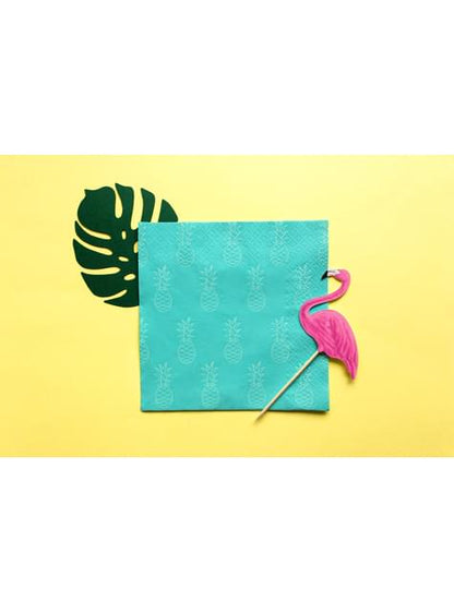 6 tarjetas para mesa verde con forma de hoja - Aloha Turquoise - Partydeco | Funidelia