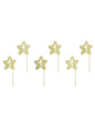 6 toppers decorativos “1“ con forma de estrella dorada - Pink 1st Birthday - Partydeco | Funidelia