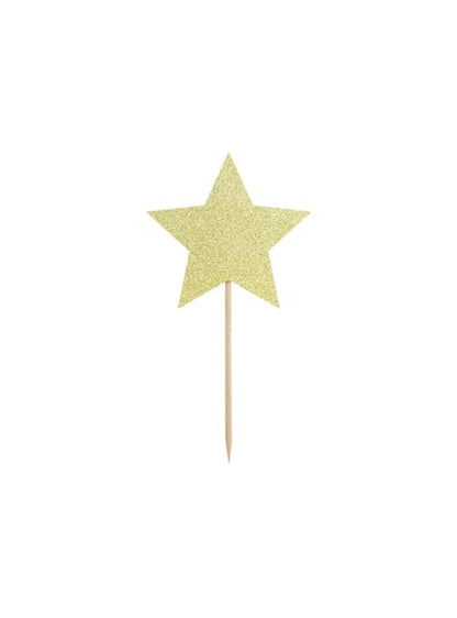 6 toppers decorativos con forma de estrella - Partydeco | Funidelia
