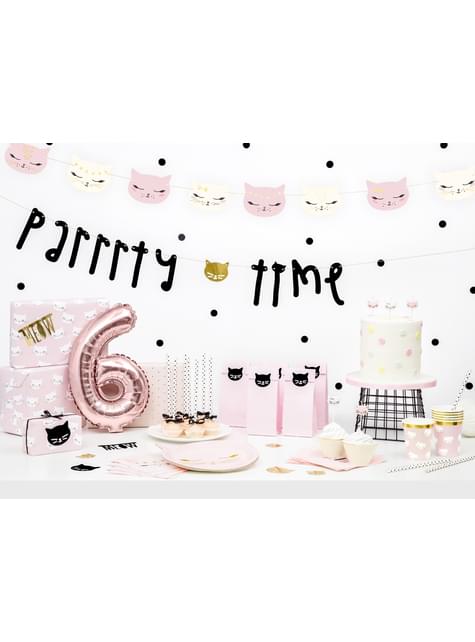 6 velas de cumpleaños con formas de gato variadas (2 cm) - Meow Party - Partydeco | Funidelia