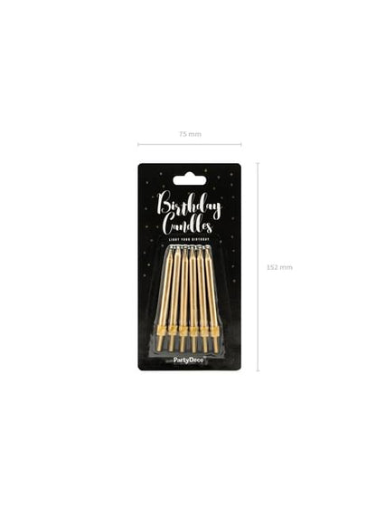 6 velas de cumpleaños doradas (6 cm) - Partydeco | Funidelia