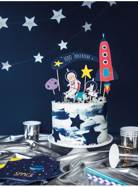 7 decoraciones para tarta “Space Adventure“ - Space Party