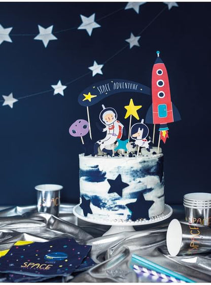 7 decoraciones para tarta “Space Adventure“ - Space Party
