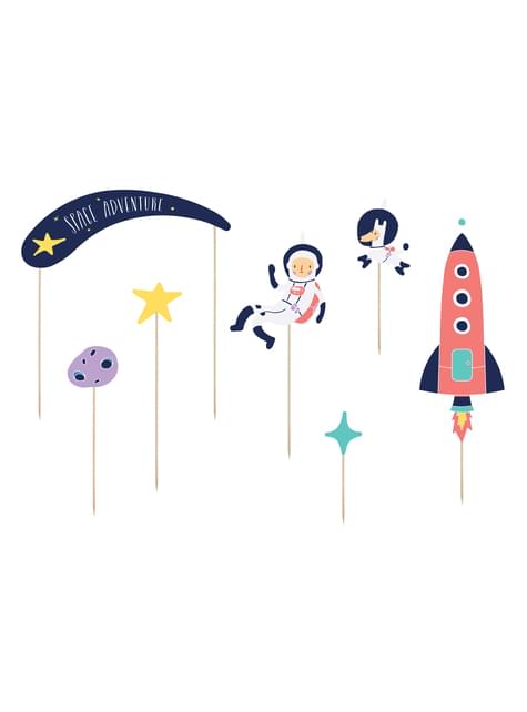 7 decoraciones para tarta “Space Adventure“ - Space Party