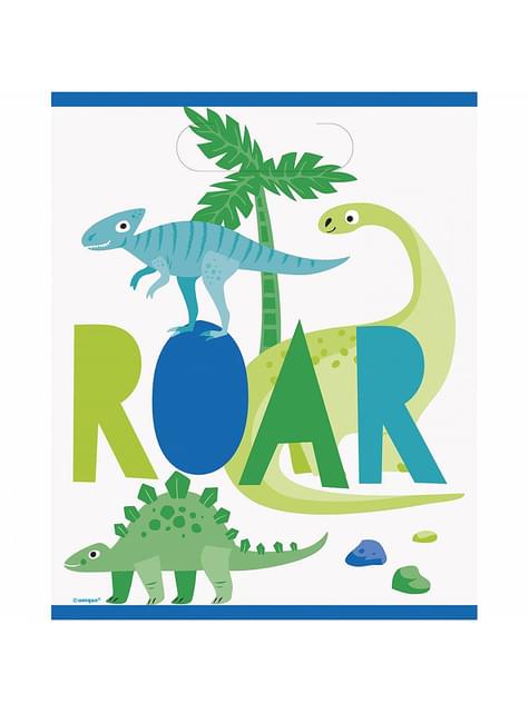 8 bolsas de chucherías de dinosaurio - Blue & Green Dinosaur - Unique | Funidelia