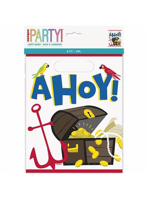 8 bolsas de chucherías de piratas - Ahoy Pirate