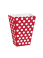 8 cajas de palomitas rojo con topos blancos - Línea colores Básicos