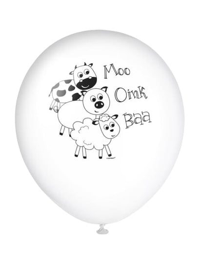 8 globos verdes con animales de granja (30 cm) - Farmyard Party - Unique | Funidelia
