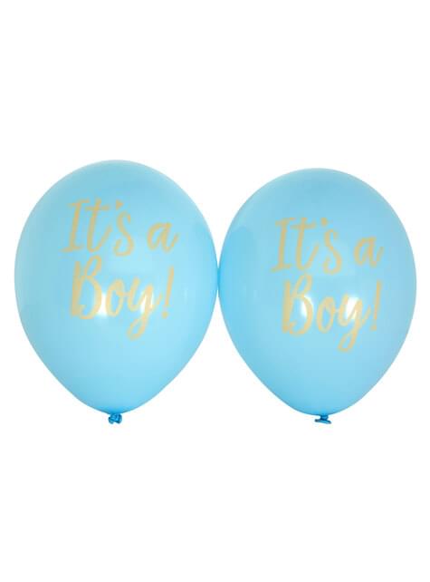 8 globos azules “It’s a boy“ (30 cm) - Pattern Works Blue - Neviti | Funidelia