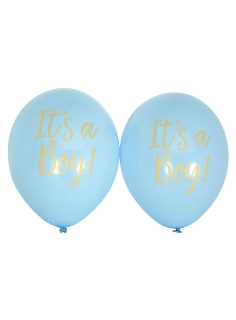 8 globos azules “It’s a boy“ (30 cm) - Pattern Works Blue - Neviti | Funidelia