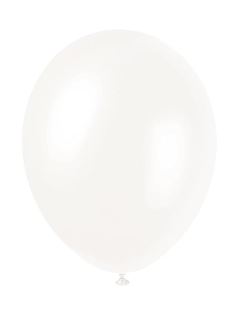 8 globos blanco perlado (30 cm) - Línea Colores Básicos - Unique | Funidelia