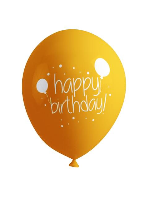 8 globos cumpleaños - Happy Birthday - Funiglobal | Funidelia