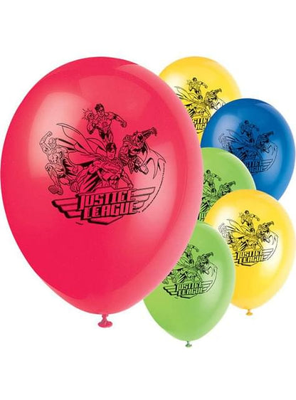 8 globos de látex de la Liga la Justicia
