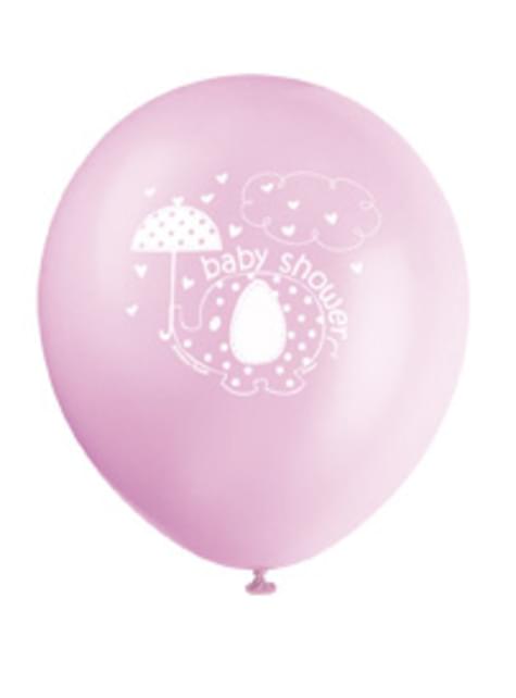 8 globos rosas (30 cm) - Umbrellaphants Pink - Unique | Funidelia