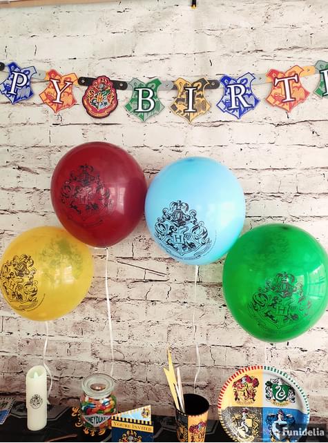 8 globos variados Harry Potter (30cm) - Hogwarts Houses - Unique | Funidelia