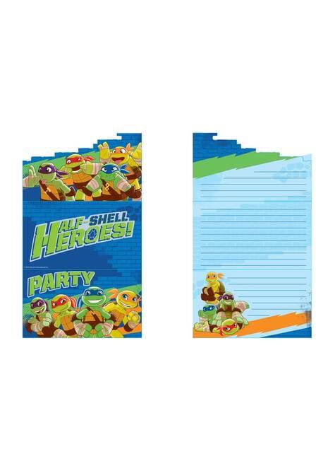 8 invitaciones Las Tortugas Ninja Half-Shell Heroes