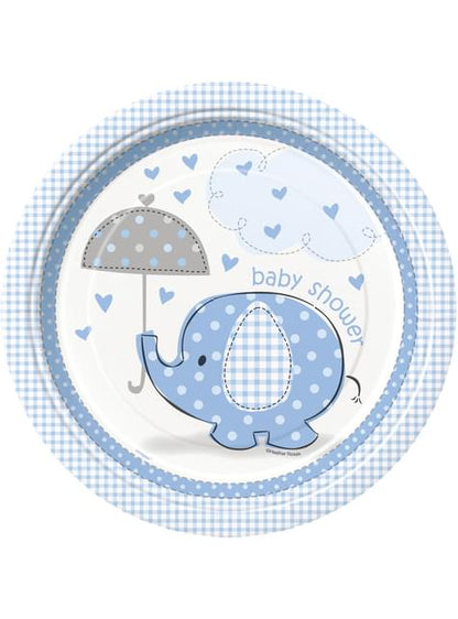 8 platos azules (23 cm) - Umbrellaphants Blue - Unique | Funidelia