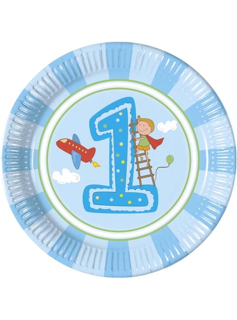 8 platos Boy’s First Birthday (23 cm)