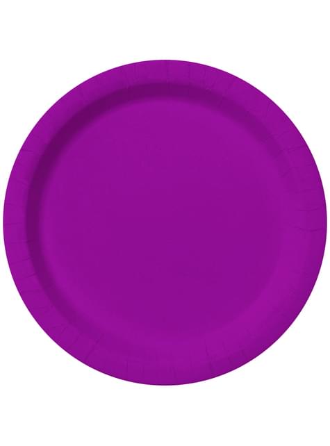 8 platos color morado (23cm) - Colores lisos - Funiglobal | Funidelia