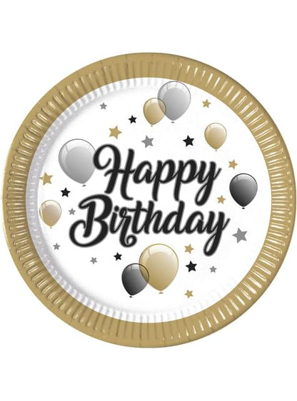 8 platos de globos Happy Birthday (23 cm) - Procos | Funidelia