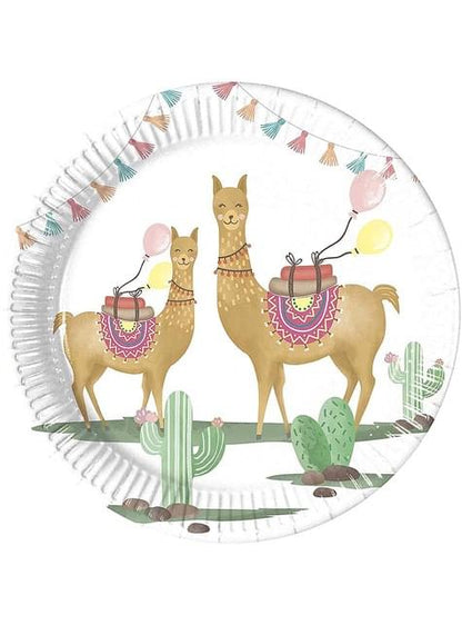 8 platos de llama pequeños (20 cm) - Llama - Procos | Funidelia