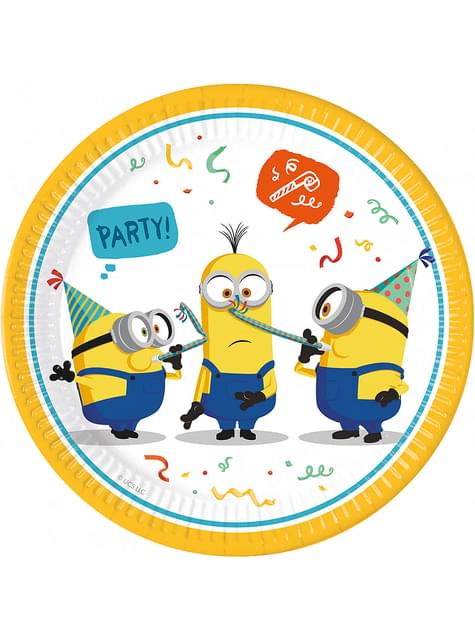 8 platos de Minions (23cm)