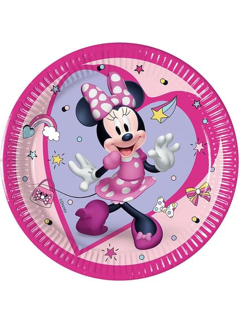 8 platos de Minnie Mouse (20cm)