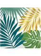 8 platos de postre con hojas tropicales (18cm) - Tropical Gold - AMSCAN | Funidelia